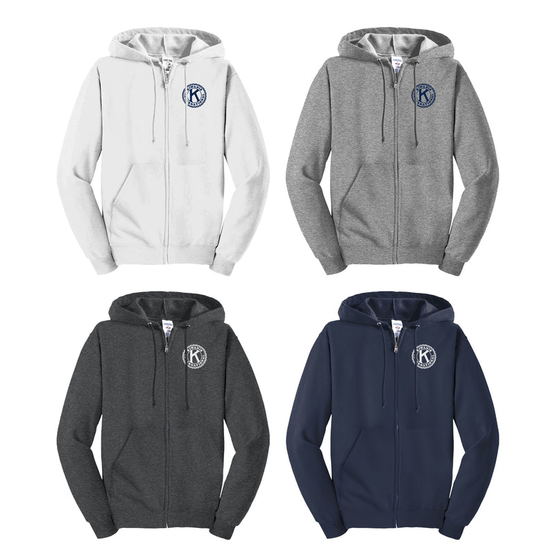 Kiwanis Full Zip Hoodie - Embroidered Kiwanis Seal