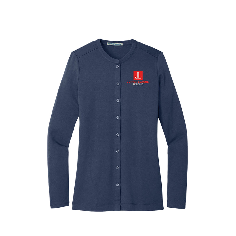 Junior League of Reading Cotton Modal Stretch Lightweight Cardigan - Reading Logo