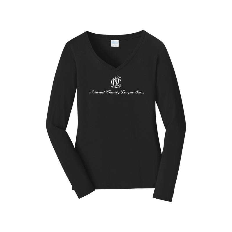 National Charity League Long Sleeve V-Neck T-shirt - NCL Logo Tee