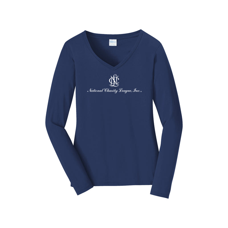 National Charity League Long Sleeve V-Neck T-shirt - NCL Logo Tee