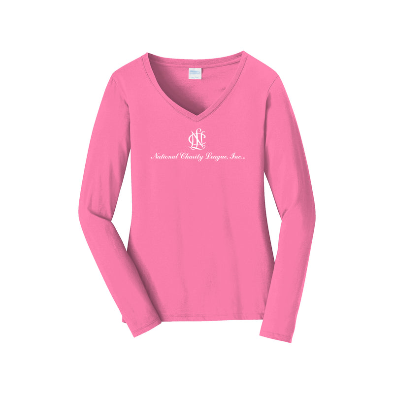 National Charity League Long Sleeve V-Neck T-shirt - NCL Logo Tee