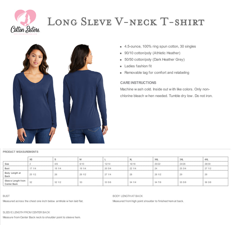 National Charity League Long Sleeve V-Neck T-shirt - NCL Logo Tee