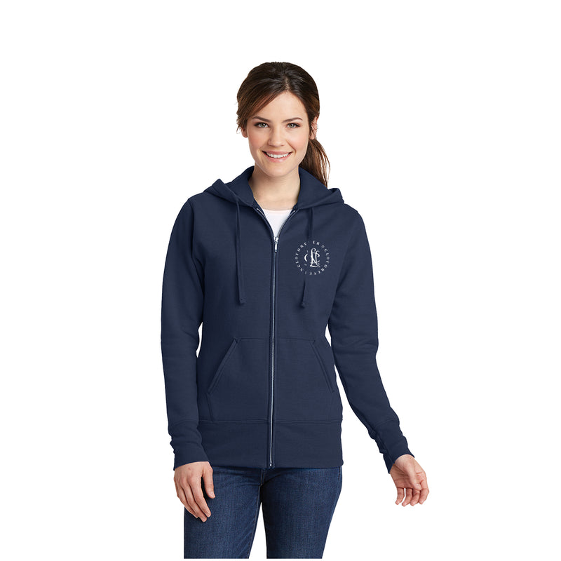 National Charity League of Folsom Full Zip Hooded Sweatshirt - Ladies NCL Forever Circle Logo