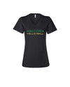 Mira Costa High School Volleyball Glitter Ladies V-Neck T-Shirt