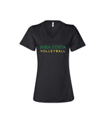 Mira Costa High School Volleyball Glitter Ladies V-Neck T-Shirt
