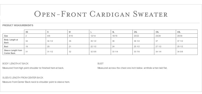 Assistance League Open Front Cardigan Sweater