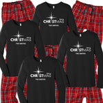 Personalized Merry CHRISTmas Matching Family Pajamas - Red/White Plaid Pants