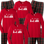 Oh Holy Night Matching Family Christmas Pajamas - Red/White Plaid Pants