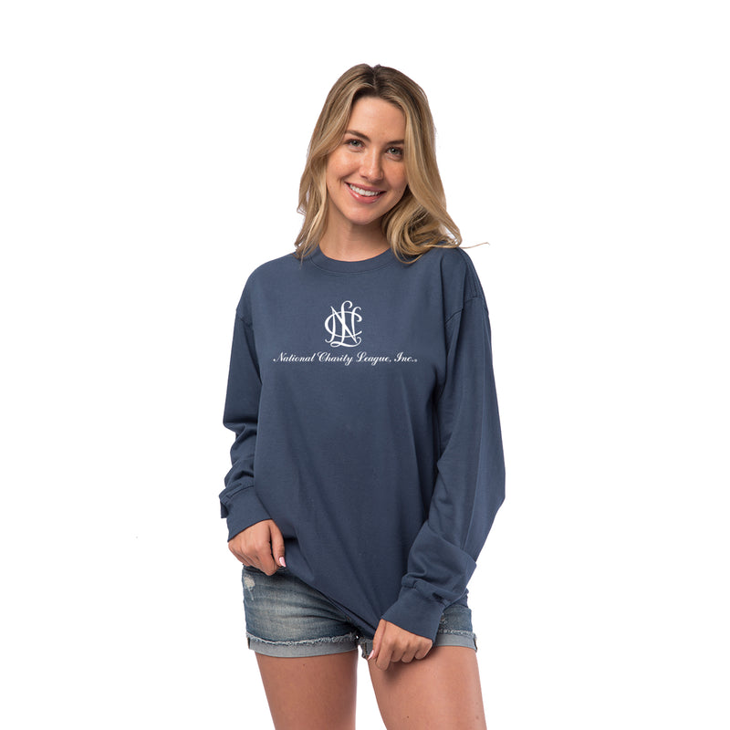 National Charity League Beach Wash Long Sleeve Tee - NCL Logo