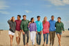 Group of friends at the beach wearing an assortment of beach washed sweatshirts