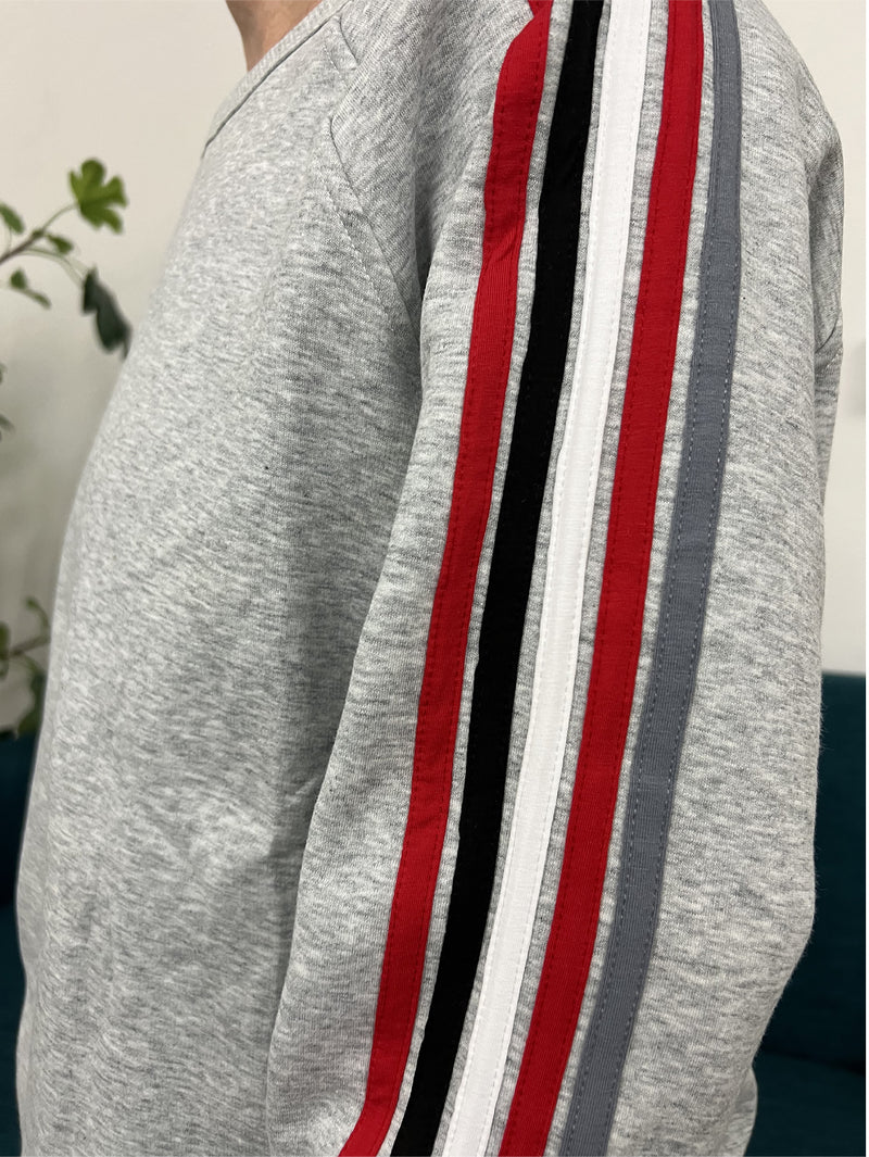 University of South Alabama Striped Crewneck Luxe Fleece Sweatshirt - SA Logo