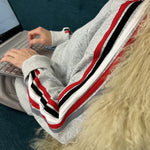 University of South Alabama Striped Crewneck Luxe Fleece Sweatshirt - SA Logo