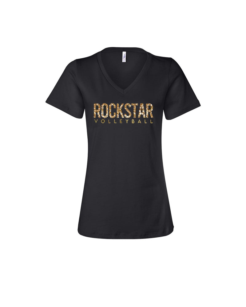 Team Rockstar Ladies V-Neck T-Shirt - ROCKSTAR VOLLEYBALL