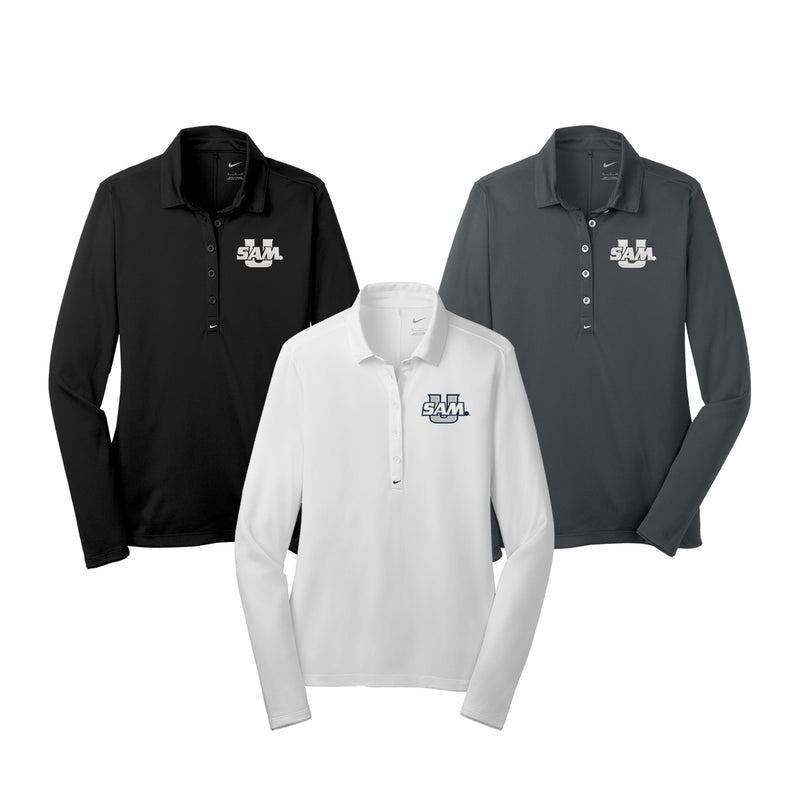 Samford University Nike Ladies Long Sleeve Dri-FIT Stretch Tech Polo