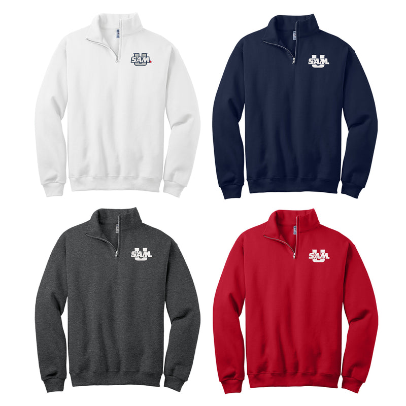 Samford University Embroidered Quarter Zip Sweatshirt