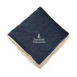 Samford University Bell Tower Sherpa Lined Blanket