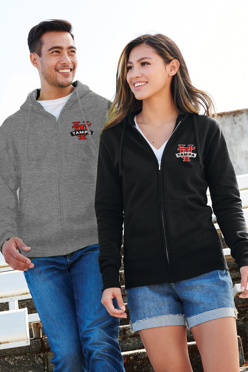 University of Tampa Full Zip Hoodie - Embroidered UT Logo