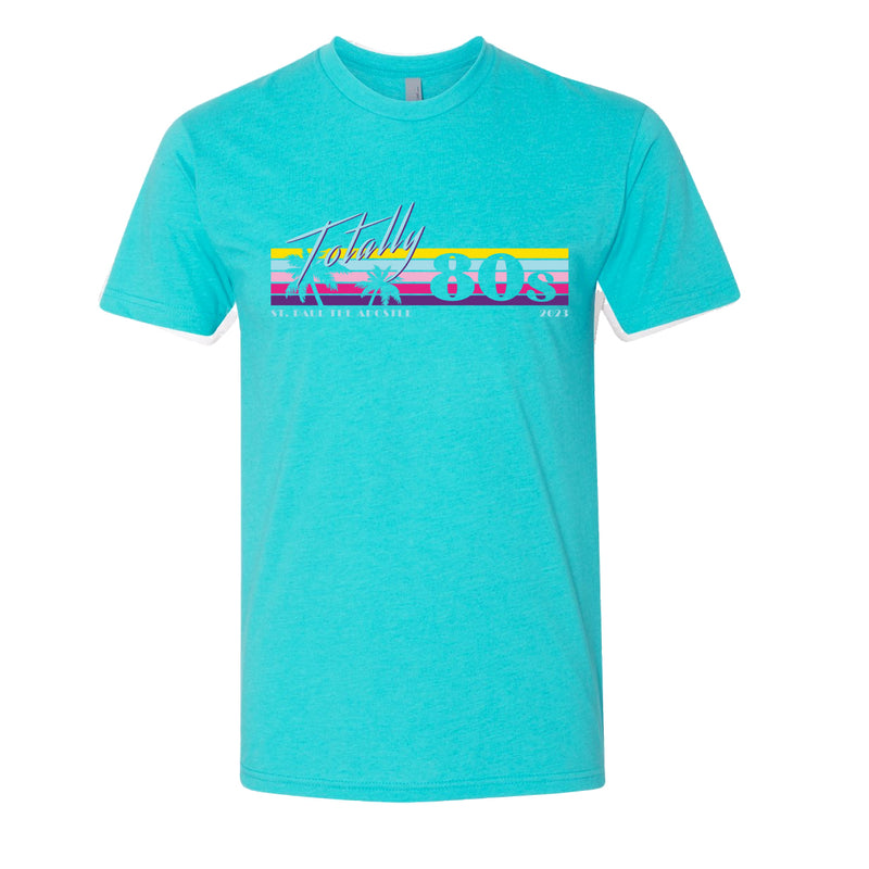 St. Paul the Apostle Totally 80's - Striped T-Shirt - TAHITI BLUE