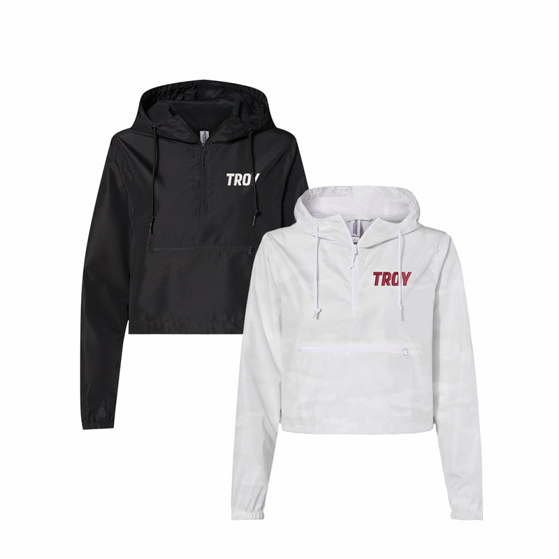 Troy University Crop Windbreaker - Choice of Logo