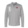 Troy Sports Adidas 3-Stripes Double Knit Quarter-Zip Pullover - Choice of Sport - Grey