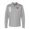 Troy Sports Adidas 3-Stripes Double Knit Quarter-Zip Pullover - Choice of Sport - Grey
