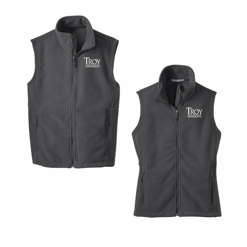 Troy University Fleece Vest - Iron Grey