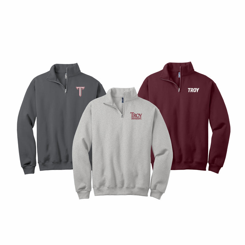 Troy University Embroidered Quarter Zip Sweatshirt - Choice of Logo