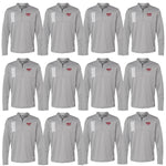 Troy Sports Adidas 3-Stripes Double Knit Quarter-Zip Pullover - Choice of Sport - Grey