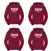 Troy Sport Specific Hooded Pullover Sweatshirt - Choice of Sport - Cardinal