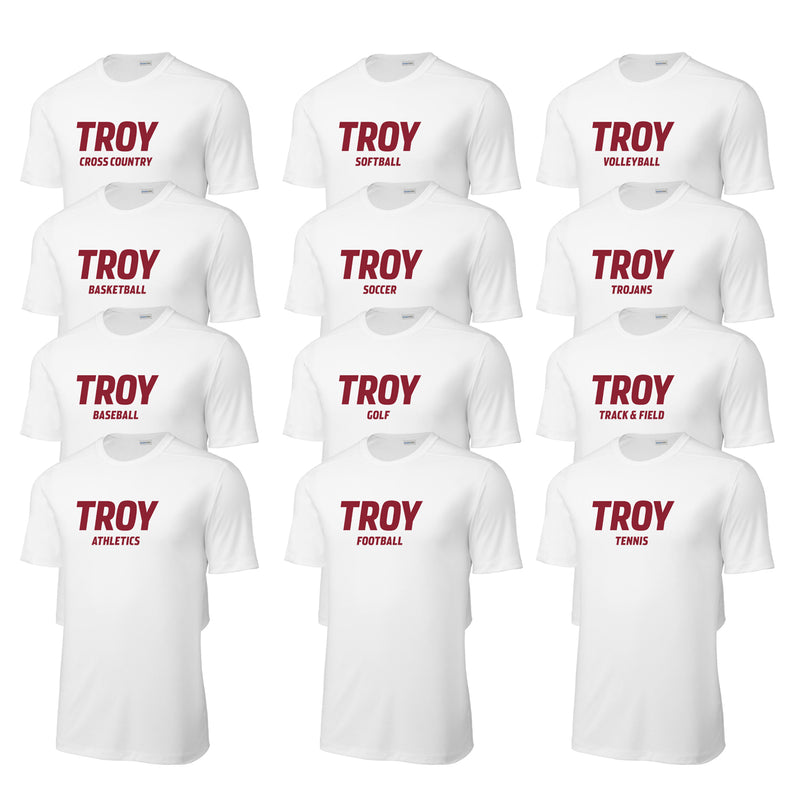 Troy University Sports Performance Short Sleeve T-Shirt - Choice of Sport - White