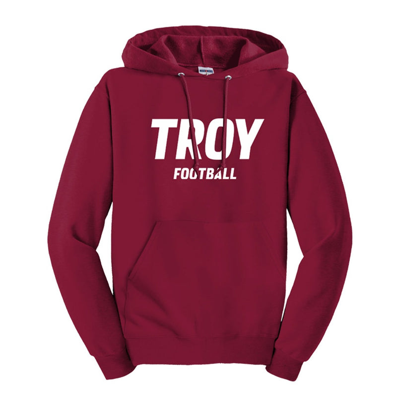 Troy Sport Specific Hooded Pullover Sweatshirt - Choice of Sport - Cardinal