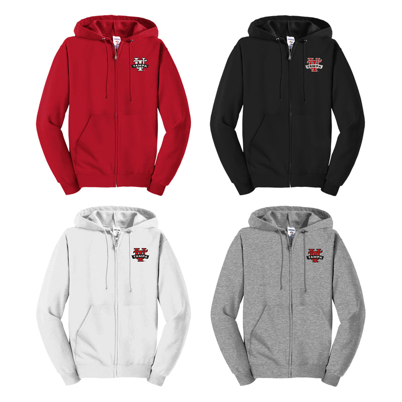 University of Tampa Full Zip Hoodie - Embroidered UT Logo