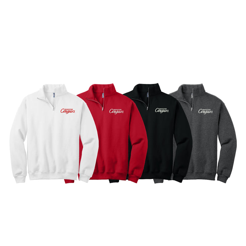 University of Houston Quarter Zip Sweatshirt - Embroidered Choice of Logo