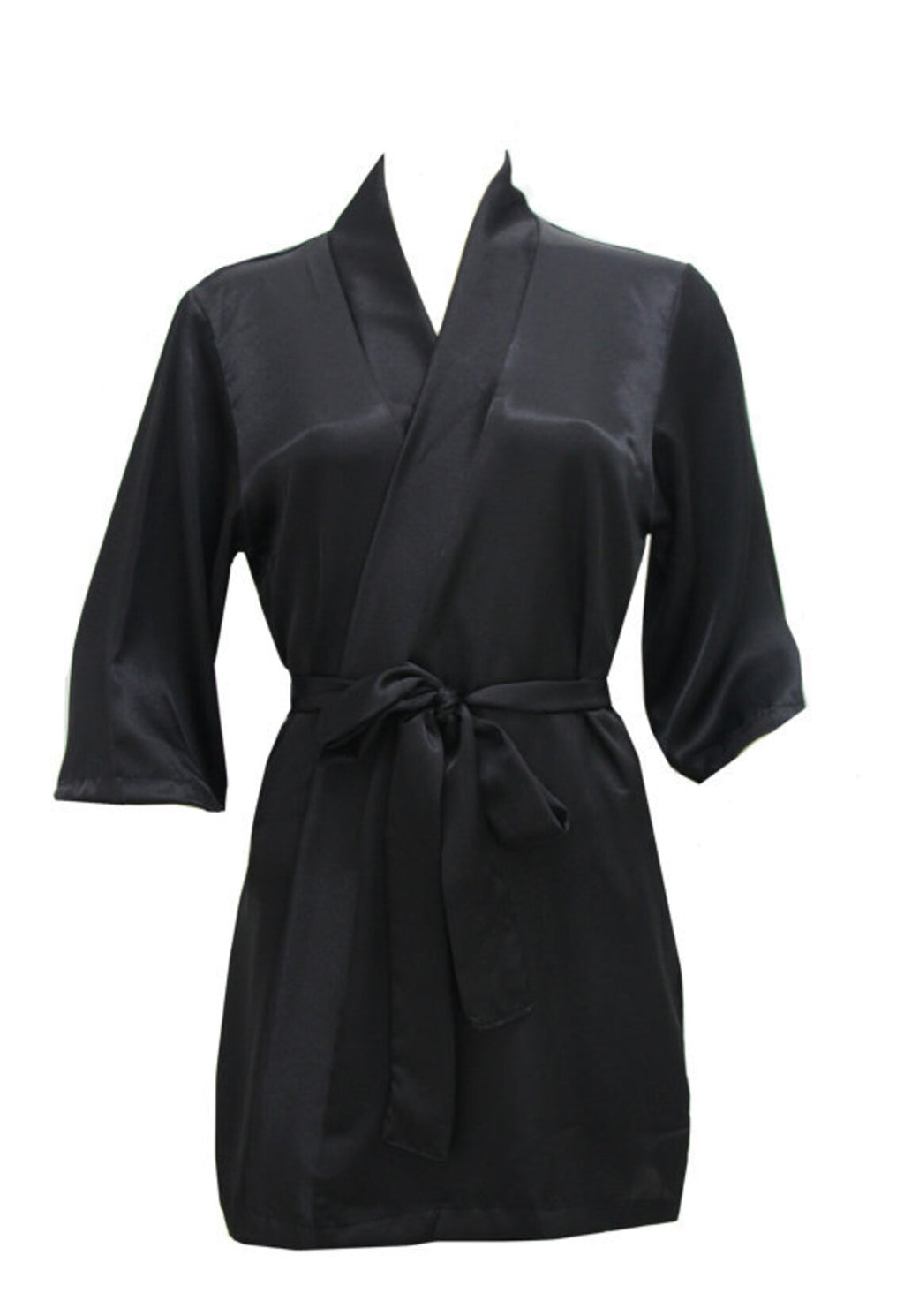 Short Satin Robe with Sash Plus | Little Black Box