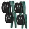 Personalized Christmas Antlers Matching Family Pajamas