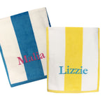 Monogrammed Premium Striped Cabana Beach Towel