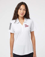 Troy University Adidas Women's Floating 3-Stripes Polo - Choice of Logo