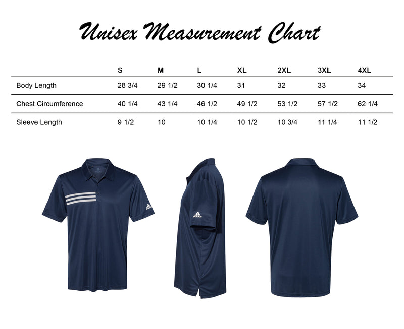 Winthrop Adidas Stripe Polo with Choice of Sport