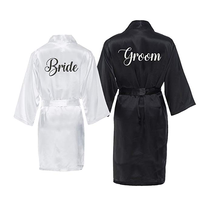 Bride and Groom Satin Robe Set