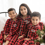 zoeysattic Monogram Shirt and/or Pajama Pants for Christmas - Buffalo Plaid Monogram Pajama Pants Ornament Monogram Christmas Family Pajamas