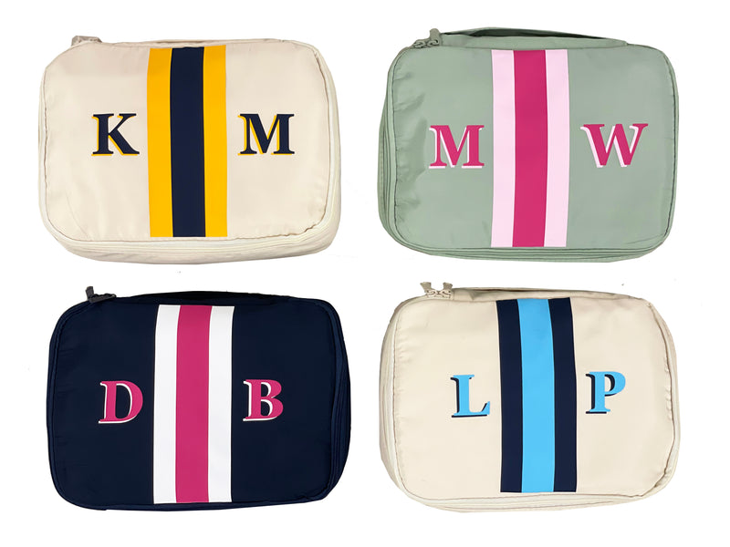 Personalized Shadow Stripe Cosmetic Bag