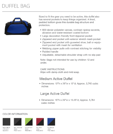 Georgia State Duffel Bag