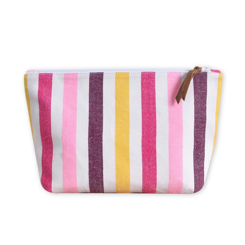 Monogrammed Zip Pouch Bag with Wristlet - Bikini Bag - Wet Pouch Hot Pink Stripe