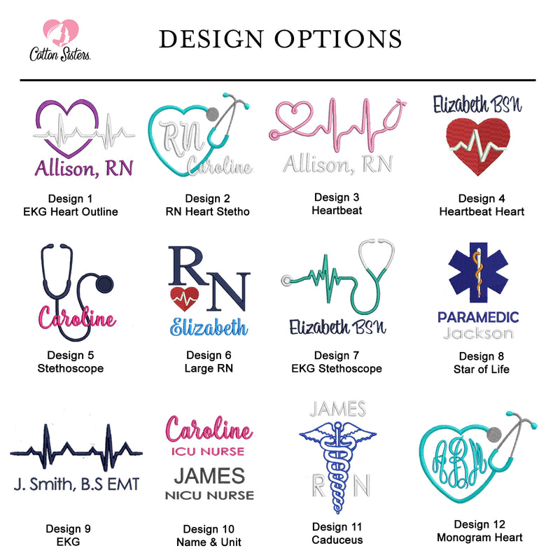  Cardiac Nurse Full-Zip Monogram Jacket, Custom Embroidery