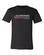 HIT FACTOR: ACHIEVEMENT UNLOCKED Black T-shirt with 3-Color Trophy Logo