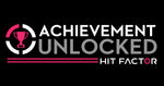 HIT FACTOR: ACHIEVEMENT UNLOCKED Black T-shirt with 3-Color Trophy Logo