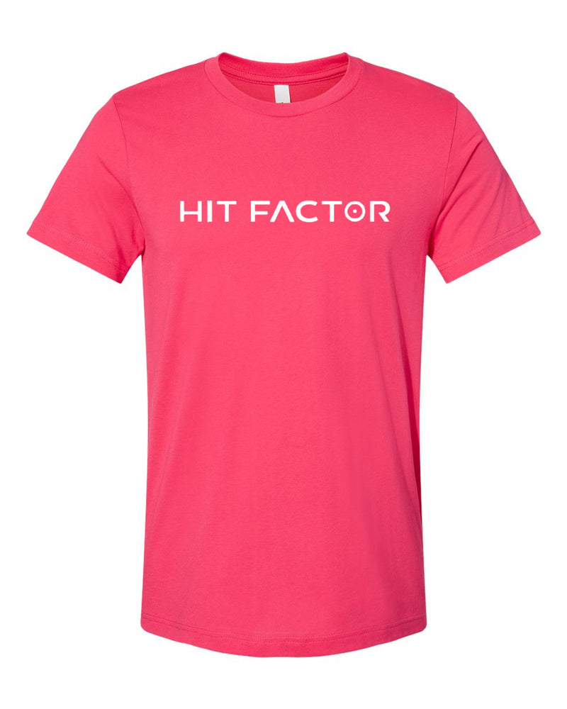 HIT FACTOR Fuchsia T-shirt with HIT FACTOR 1-Color Logo