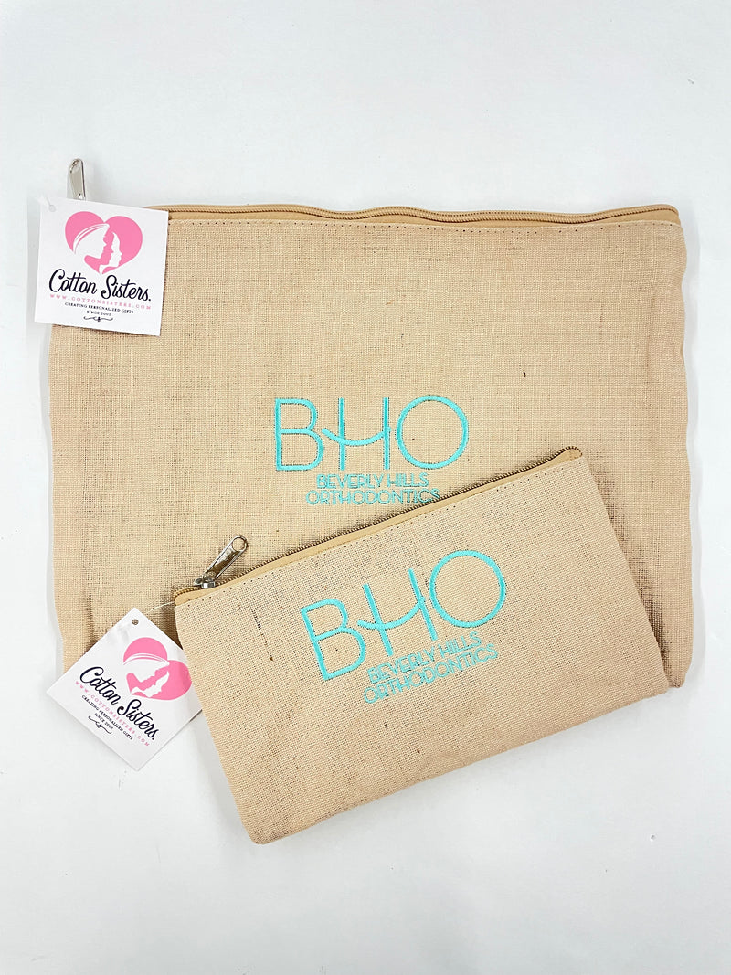 BHO Jute Zipper Pouch