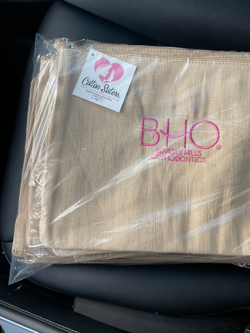 BHO Jute Zipper Pouch
