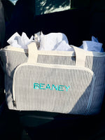 Monogrammed Striped Insulated Box Cooler